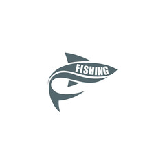 Wall Mural -  Fishing logo icon isolated on transparent background