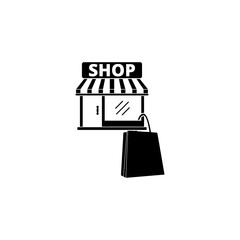 Poster - Shopping bag store icon isolated on transparent background