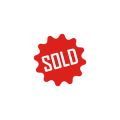 Canvas Print -  Sold sticker icon isolated on transparent background