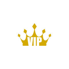 Poster - VIP line crown icon isolated on transparent background