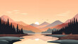 Abstract landscape 01 Mountain Minimalist style, Flat design, vanilla sky