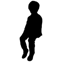 Wall Mural - silhouette illustration of a child sitting