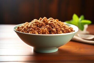 Sticker - bowl of whole grain cereal lit by morning light