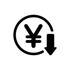 Cost down, cost reduction vector icon illustration (JPY)