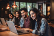 © Niks Ads - Group of young Indian students studying on laptop
