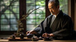 © javier - Japanese Tea Master Performs Ceremony with Grace