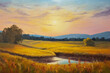 © AbstractHeisenberg - Fields of Radiance: An Oil Painting Capturing the Beauty of a Sunset in the Field