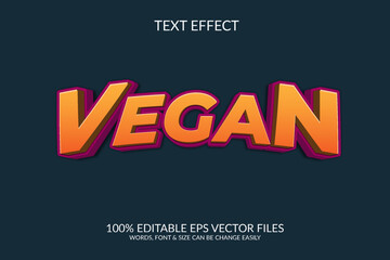 Wall Mural - World vegan day 3d vector eps editable text effect illustration template
