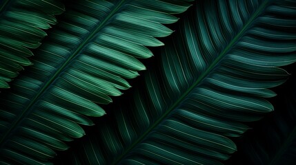  abstract picture of the outdoors. Close-up of lovely texture on a tropical leaf in dark green.