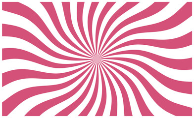 Poster - Strawberry ice cream swirl pattern, pink milk twist candy background. Vector spiral wavy lines, sweet lollipop candy, fruit yogurt or marshmallow abstract texture. White pink radial stripes backdrop