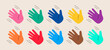 Waving hand. Gesture of greeting or goodbye. Colorful vector illustration