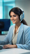 © Neha - Young woman executive working at call center