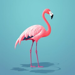 Wall Mural - Flamingo illustration, AI generated Image