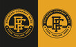 Premium BF logo design vector template. FB logo design vector template OR BF Interlocking logo, FB Interlocking logo