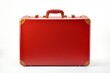 An old vintage briefcase isolated on a white background