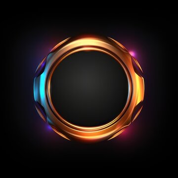 Logo, free space for text in the center, on a black background