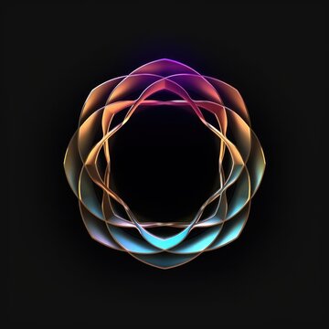 Logo, free space for text in the center, on a black background