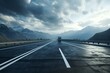 Transparent asphalt highway for logistics. Generative AI