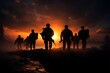 In the midst of intensity, soldiers silhouettes demand attention and respect
