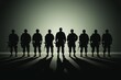© Muhammad Ishaq - Minimalist side silhouette depicts the shadow of disciplined army soldiers