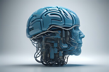 Wall Mural - Artificial intelligence head