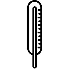 Poster - digital png illustration of black thermometer on transparent background