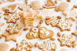 background of Christmas traditional homemade cookies