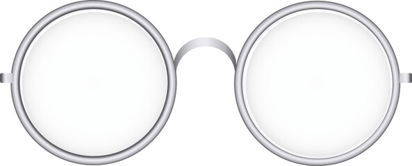 Sticker - Silver frame glasses.