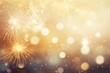 © MSTASMA - Gold Vintage Fireworks and bokeh on New Year's Eve and copy space.
