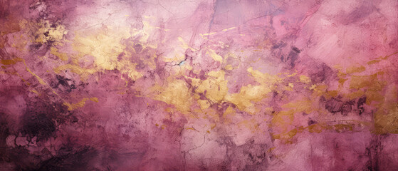 Naklejka na meble Pink, Rose textured background with golden shimmer. Grunge, abstract concrete background. Decorative stucco, painting. Generative ai.