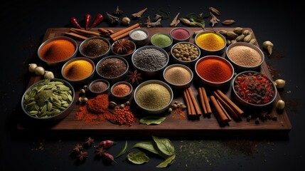 Poster - Various spices selection.