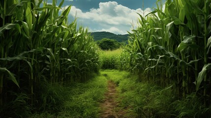 Poster - Green corn field