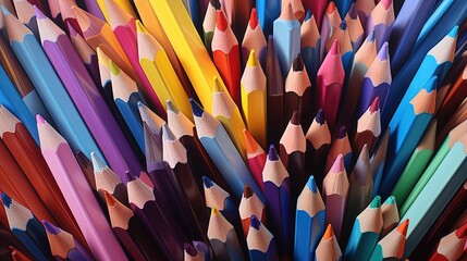 Aufkleber - many colourful pencil in different colours