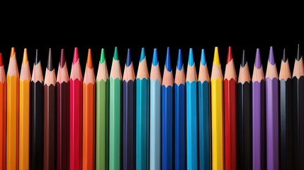 Poster - many colourful pencil in different colours