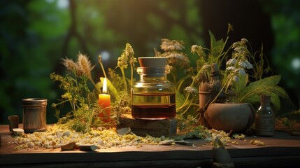 Poster - home medicinal or homeopathic concept. natural remedy for alternative medicine that is made from herbs.