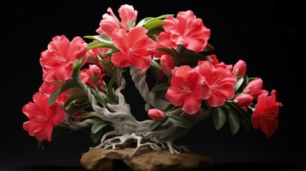 Leinwandbilder - Adenium (Adenium obesum) is an ornamental plant species, the stem is large, the bottom resembles a tuber, the stem is not cambium, the roots can be enlarged to resemble a tuber, the shape of the leave