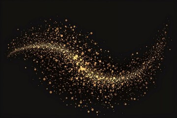 Poster - Glittering dust on a durk background. Golden sparkling lights. Christmas Holiday glow particle. Magic star effect. Shine background. Festive party design