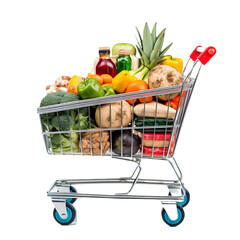 Wall Mural - shopping cart full of vegetables isolated