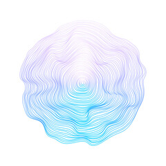 Aufkleber - Abstract circle lines wave colorful purple and blue gradient isolated on transparent background. Vector in concept technology, science, music, modern.