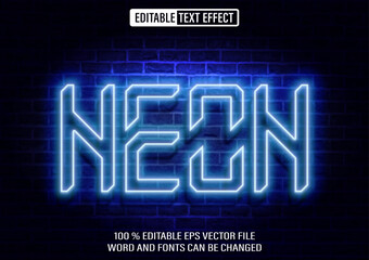 Poster - Editable neon text effect 3d style template