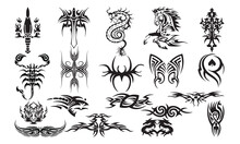 Tribal Tattoo Vector Bundle, Tribal Tattoo Clipart, Tribal Tattoo Silhouette, Vector, Tribal Tattoo Icons,  Illustration,  Design.