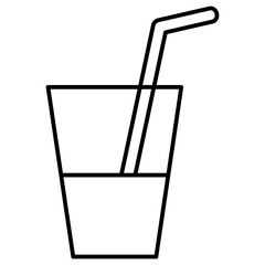 Poster - glass of water and straw icon