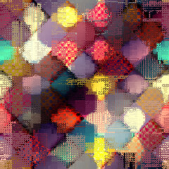 Leinwandbilder - Vector image with imitation of grunge datamoshing texture. Retro risographs texture.
