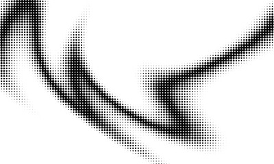 Poster - Monochrome gradient halftone dots background. Vector illustration. Big wave