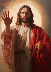 Wall Mural - Portrait of Jesus Christ. Concept of Christianity and belief in God