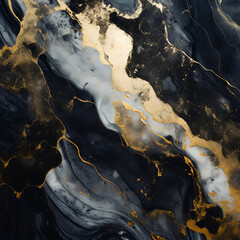 Poster - Black and Gold Marbled Texture Design