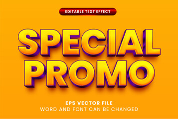 Poster - special promo yellow 3d editable vector text effect