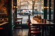 © Baba Images - Interior of a empty cafe or bar