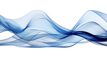 Artistic Abstract Blue Swirl  Waves Isolated On Transparent Background