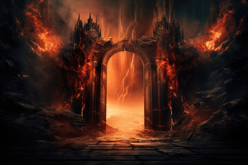 Wall Mural - the gates of hell - generative ai